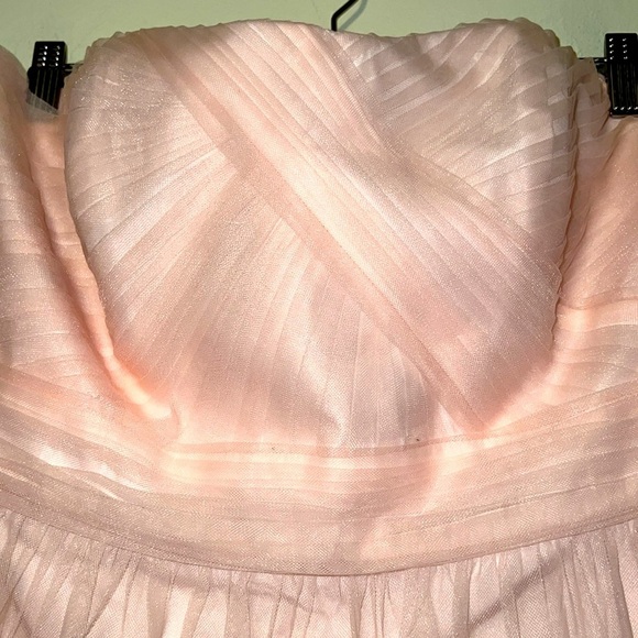 DAVID’s BRIDAL Short Petal Pink Strapless Party Dress Full Tulle Skirt size 14 - Picture 3 of 7